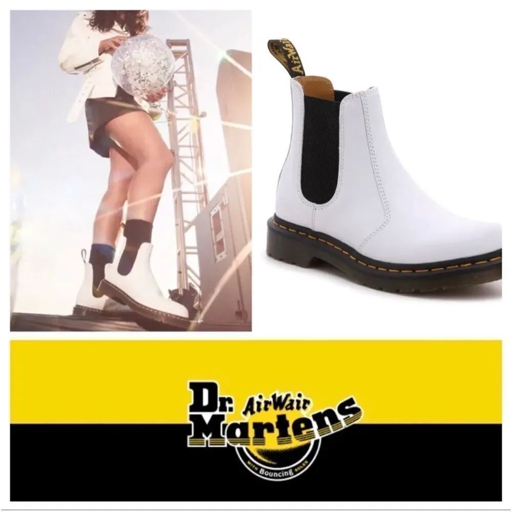Doc Martens White Softy T Chelsea Boots 2976 Dr. Martens, Women’s Size 6 NIB NEW